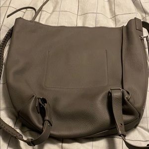 All Saints Kita Leather Backpack Convertible Gray